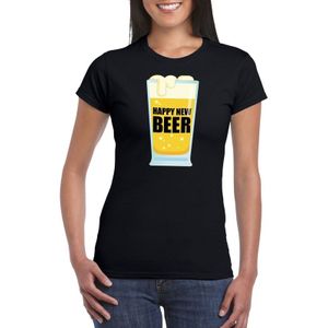 Fout oud en nieuw t-shirt Happy New Beer / Year zwart voor dames - Feestshirts