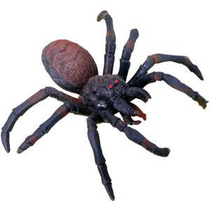 Nep spin 15 cm - zwart/bruin - stretchy tarantula - Horror/griezel thema decoratie beestjes - Feestdecoratievoorwerp