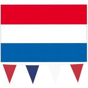 Boland - Nederland vlaggetjes feest versiering set binnen/buiten 3-delig - Vlaggenlijnen