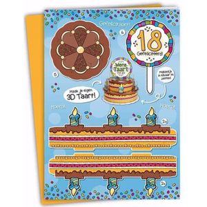 Verjaardag 18 jaar XXL taartkaart - Wenskaarten