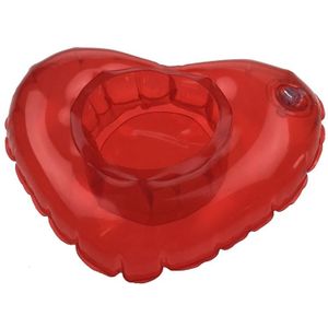 Zwembad blikjes houder rood hartje 20 cm - opblaasspeelgoed
