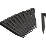 3x stuks Kunststof grasranden / borderranden zwart inclusief 30x grondpennen 10 m x 7,5 cm - Perkranden