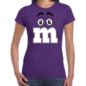 Verkleed t-shirt M voor dames - paars - carnaval/themafeest kostuum - Feestshirts