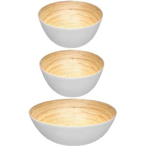 Secret de Gourmet voedsel serveerschalen - Set 7x - Bamboe - D30/D17 cm