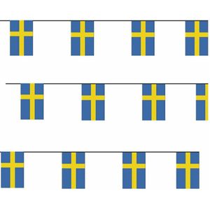 3x Papieren vlaggenlijnen Zweden - Vlaggenlijnen