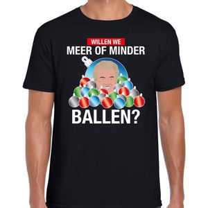 Wilders Meer of minder ballen fout Kerstshirt zwart voor heren - kerst t-shirts