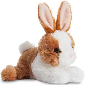 Aurora Knuffel Mini Flopsie Konijn Bruin-wit 20,5 Cm