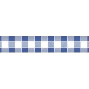 2x Feestartikelen papieren tafelkleed blauw/witte ruiten 1000 x 118 cm - Feesttafelkleden