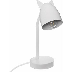 Kinderkamer bureaulamp - met oortjes - wit - metaal - 18 x 12,5 x 31 cm - tafellamp - Bureaulampen