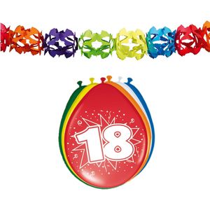 Folat Party 18e jaar verjaardag feestversiering set - Ballonnen en slingers - Feestpakketten
