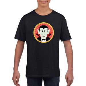 Halloween vampier/Dracula t-shirt zwart kinderen - Carnavalskostuums