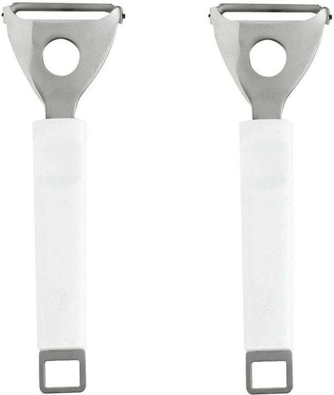 2x Stuks dunschiller/aardappelschilmesje wit van RVS 17 cm - Groente mesje - Schilmesje