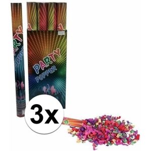 3x Confetti knaller kleuren 60 cm - Confetti
