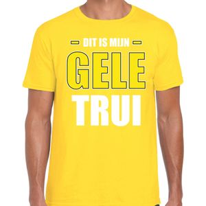 Dit is mijn gele trui fun tekst t-shirt geel voor heren - Feestshirts