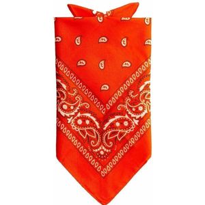 Traditionele bandana - oranje - 52 x 55 cm - Verkleedhoofddeksels
