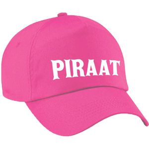 Foute piraat verkleed pet roze volwassenen - Verkleedhoofddeksels