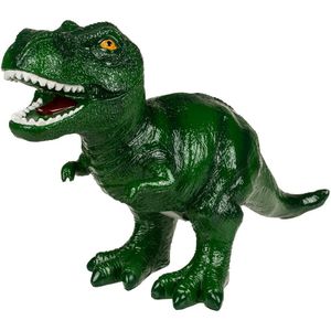 Spaarpot Dinosaurus T-REX - groen - polyresin - 22 x 32 cm - met afsluitdop - Spaarpotten