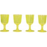 Wijnglazen - 4x - geel - kunststof - 160ml - herbruikbaar wijnglas - Drinkglazen