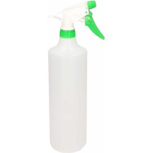 1x Waterverstuivers/plantenspuiten groen/witte spraykop 1 liter - Waterverstuivers