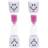 Zandlopers - 2 stuks - badkamer douche - spelletjes timer - roze - 3 minuten