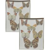12x gekleurde vlinders decoraties 5,5 x 4 cm op clip - Woondecoraties home deco versiering