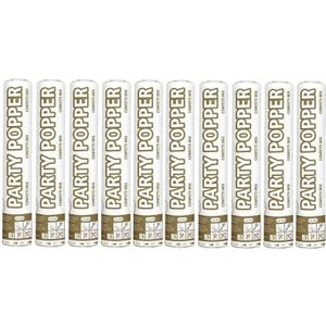 10x Confetti knaller metallic goud/zilver 26 cm - Confetti