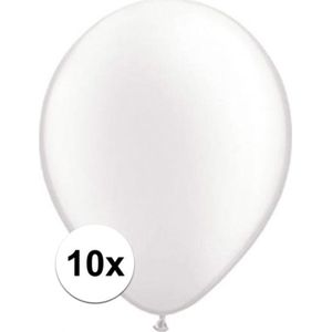 Qualatex parel witte ballonnen 10 stuks - Ballonnen