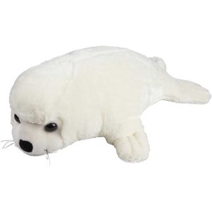 Pluche Knuffel Dieren Witte Zeehond Pup 50 cm - Speelgoed Zeedieren Knuffelbeesten