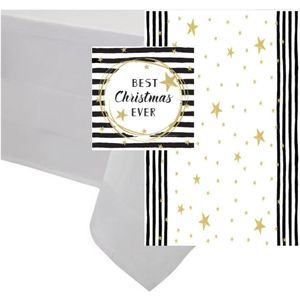 Kerst thema tafel set met sterretjes wit - Tafellakens