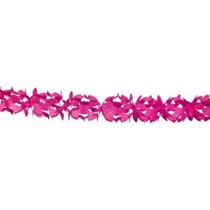 Set van 2x stuks roze papieren feest slingers van 6 meter - Feestslingers
