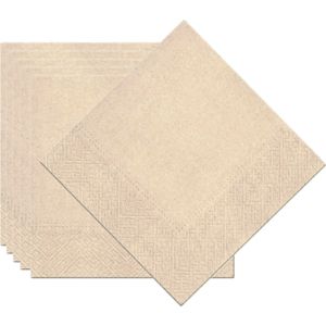 Feest servetten taupe/beige - 60x - papier - 33  x 33 cm  - Feestservetten