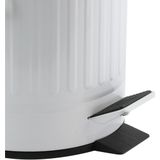 MSV Prullenbak/pedaalemmer - 2x - Industrial - metaal - wit - 3L - 17 x 26 cm - Badkamer/toilet
