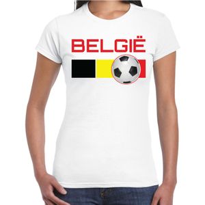 Belgie voetbal / landen t-shirt wit dames - Feestshirts