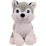 Knuffeldier Husky hond Billy - zachte pluche stof - dieren knuffels - grijs/wit - 32 cm - Knuffel huisdieren