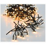 Set van 2x stuks clusterverlichting warm wit buiten 384 lampjes 300 cm - Kerstverlichting kerstboom