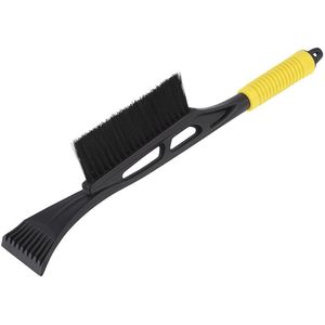 IJskrabber met borstel - extra lang - zwart/geel - 53 cm - kunststof - raamkrabber - IJskrabbers