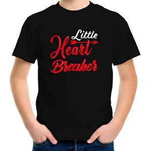 Little heartbreaker / Kleine hartenbreker cadeau t-shirt zwart voor kinderen - Feestshirts