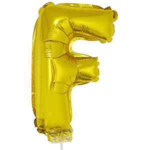 Opblaasbare letter ballon F goud - Ballonnen