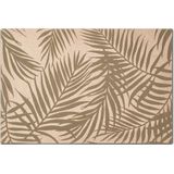 Zeller placemats palm bladeren print - 1x - linnen - 45 x 30 cm - beige/groen