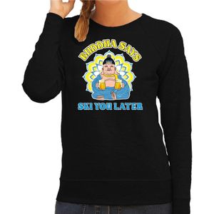 Apres ski sweater voor dames - Buddha says ski you later - zwart - apresski/wintersport - Feesttruien