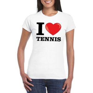 I love tennis t-shirt wit dames - Feestshirts