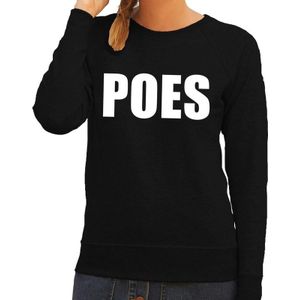 Poes tekst sweater / trui zwart voor dames - Feesttruien