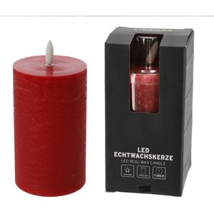 Firenze Home LED kaars - rood - D7,5 x H12,5 cm -met timer