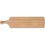 Tapas serveerplank met handvat rechthoek 59 x 15 cm van bamboe hout - Serveerplank - Broodplank