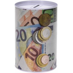 Spaarpot euro biljetten en muntgeld 10 x 15 cm - Spaarpotten