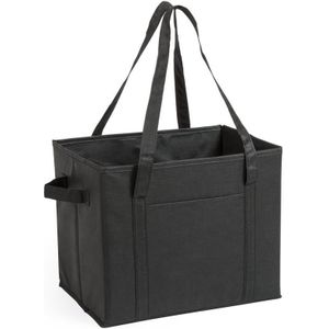 2x stuks auto kofferbak/kasten organizer tassen zwart vouwbaar 34 x 28 x 25 cm - Auto-accessoires