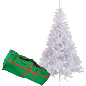 Kunst witte kerstboom/dennenboom klein formaat 120 cm + opbergtas - Kunstkerstboom