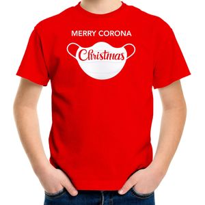 Merry corona Christmas fout Kerstshirt / outfit rood voor kinderen - kerst t-shirts kind