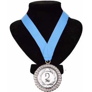 Medaille nr. 2 halslint lichtblauw - Fopartikelen