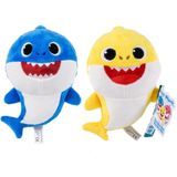 Baby Shark pluche knuffel set van 2x karakters daddy-baby 20 cm - Knuffeldier